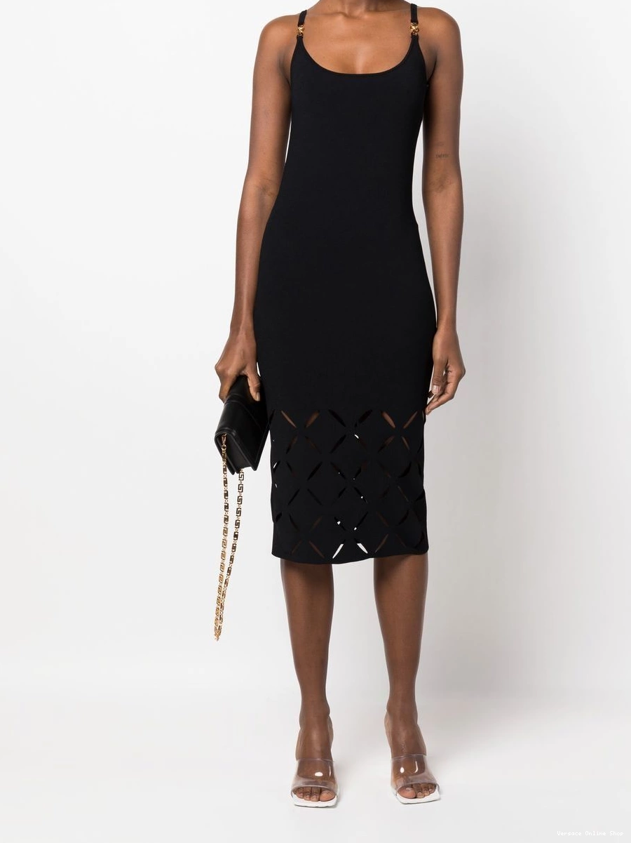 Cheap Women dress midi cut-out Versace Medusa-plaque 0720